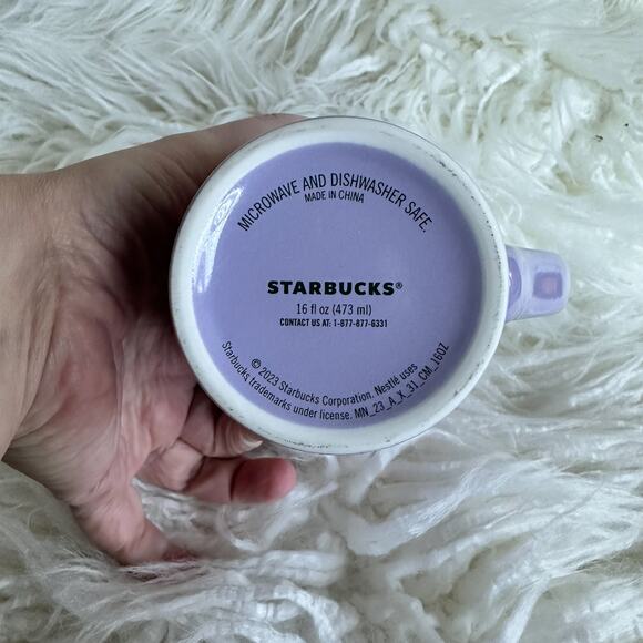 Starbucks Collector Mug Purple and Red Ribbon Hearts - Picture 2 of 4